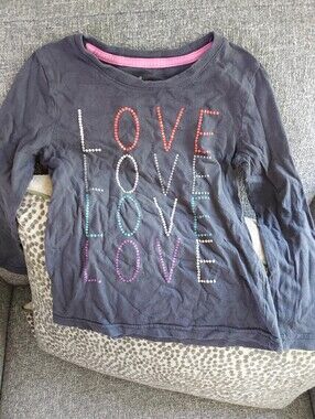 Kids Long-Sleeve  'LOVE' Embellished Top